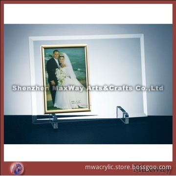 Curve Jade Glass Photo Frame Stand